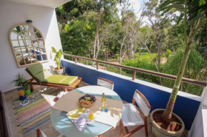 Tropical Modern Loft Lovely Furnished Balcony with Sunbed Jungle View
